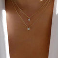 Stacked necklace wholesale european and american cross-border autumn and winter jewelry women's creative simple electroplated small round diamond circle sweater chain