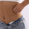 European and american cross-border jewelry fashionable elegant sexy zircon metal body chain women's minimalist colorful crystal sequin waist chain