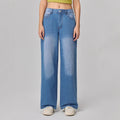 Pre-sale-j006#  cross-border foreign trade women's fashion ins new casual wide-leg denim pants
