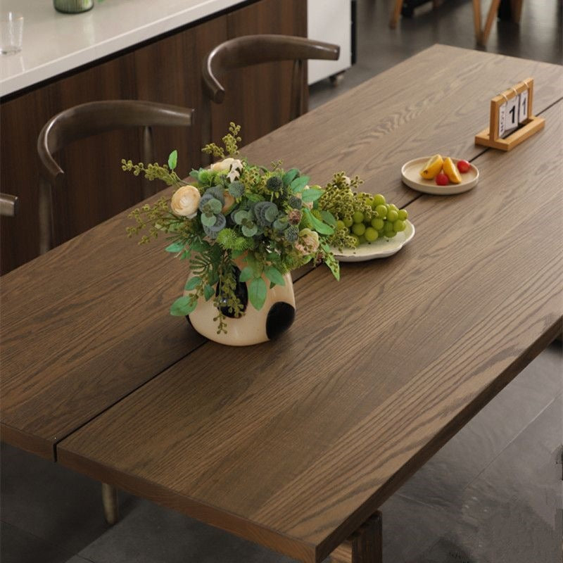 Nordic mobien solid wood dining table small apartment minimalist american style ash wood rectangular desk and chair set for home use