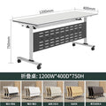 Foldable training table and chair set - mobile, interlocking, with wheels - long table, multi-functional office desk, conference room table and chair combination