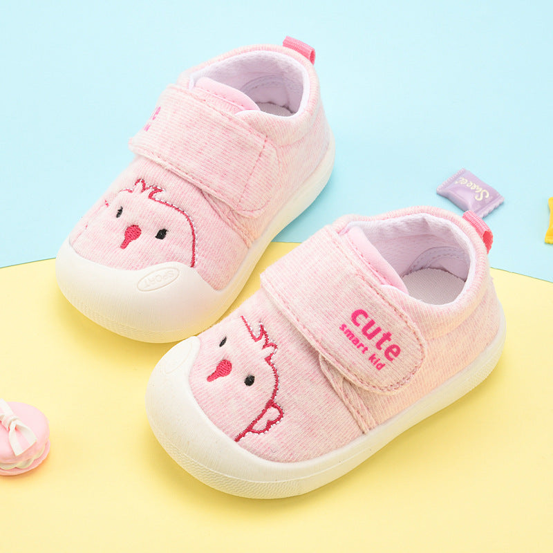 Toddler shoes for baby boys, spring and autumn, 0-1-2 years old, soft sole infant shoes, winter fleece-lined cotton shoes for baby girls