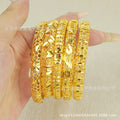 Gold plated bangle ethiopian women's luxury sparkling bracelet middle eastern wedding dubai bridal party gift