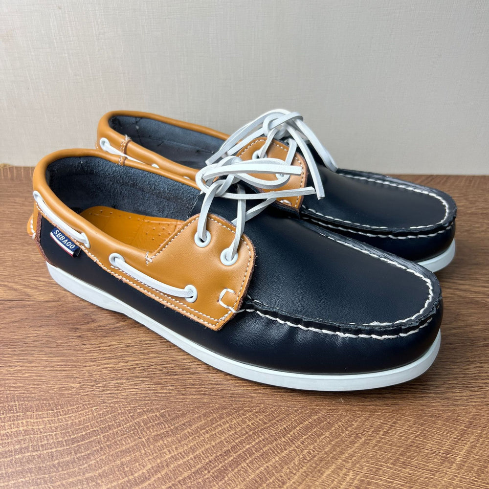 Sailboat shoes men's genuine leather casualeasiest for match leather shoes plus size shoes classic thin bottom cowhide british style business shoes real shot