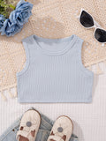 Children's summer tank top - stylish and cute girls' camisole, pink inner layer top, trendy and versatile for infants and toddlers