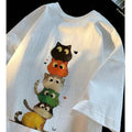 White cotton boys' short-sleeve t-shirt, summer  new arrival, loose fit, casual cartoon print, kids' half-sleeve tee 001