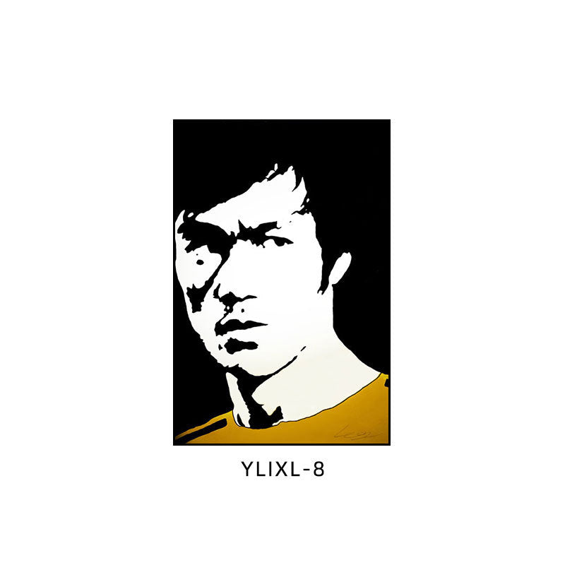 Bruce Lee poster decorative painting martial arts boxing gym taekwondo sanda inspirational gym hanging painting bedroom study mural