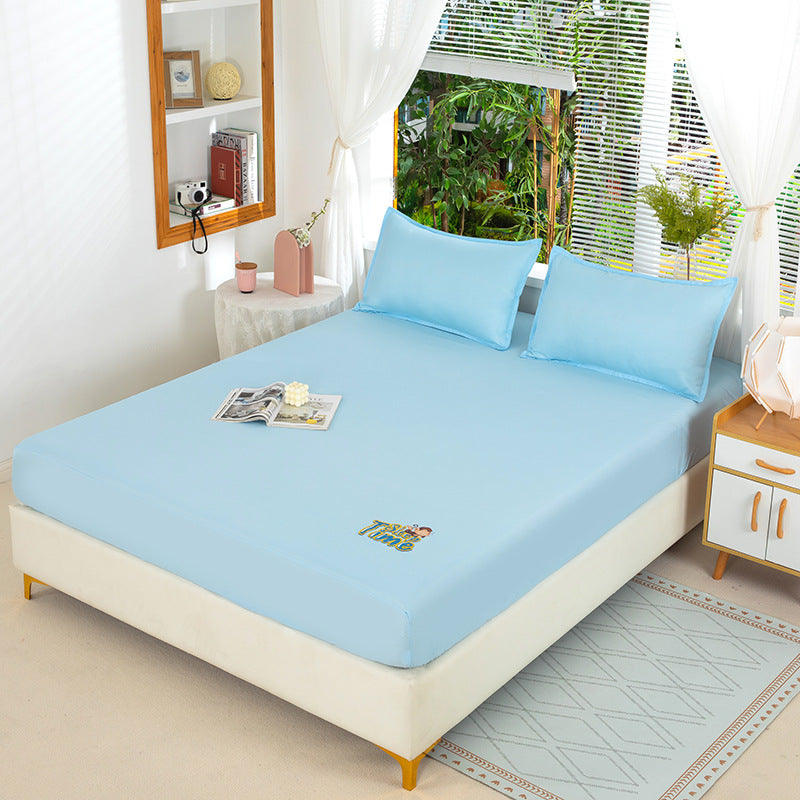 Bed sheets single piece fitted sheet all-inclusive bed cover mattress protector washed cotton summer maternal and infant washed cotton fitted sheet three-piece set