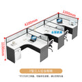 F-type three-person desk - includes cabinet and chair