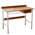 Same-day shipping: retro-chic, understated luxury home office desk, japanese-style computer desk, stainless steel and solid wood writing desk