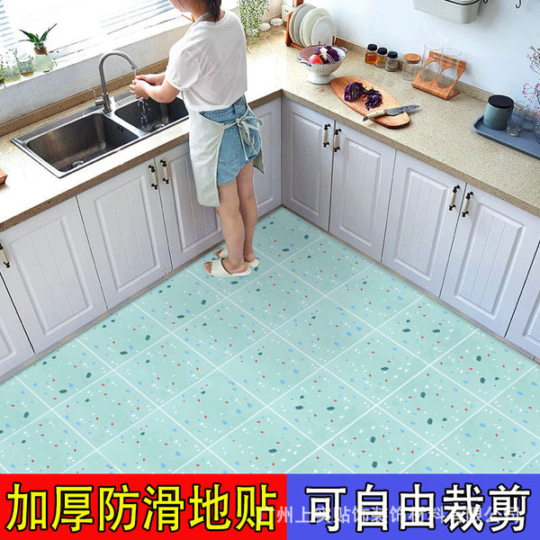 Thickened floor sticker waterproof household pvc floor sticker self-adhesive imitation tile floor sticker kitchen non-slip self-sticker wallpaper