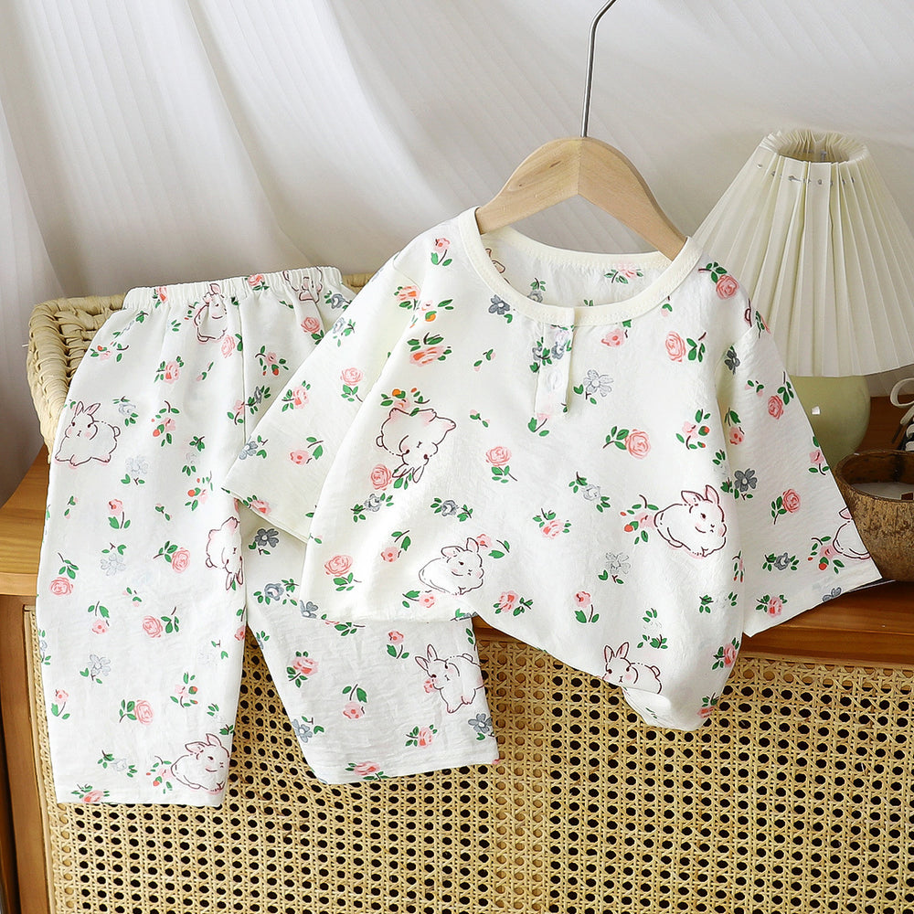 Kids' summer pajamas: boys' and girls' loungewear, lightweight cloud cotton set for toddlers and young children - perfect for air conditioning