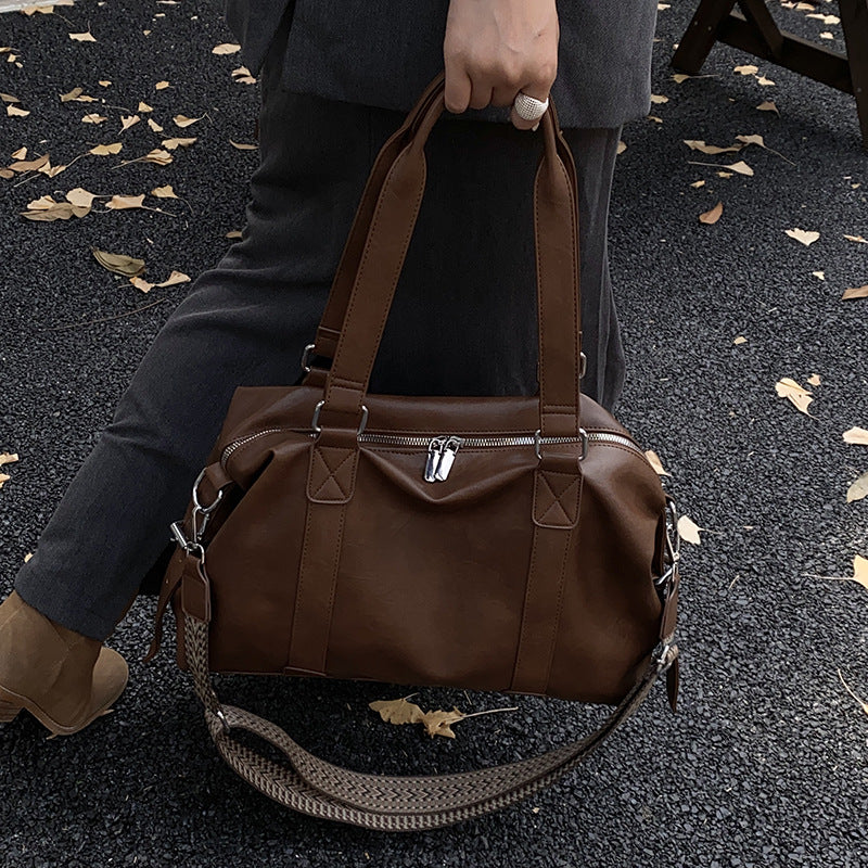 Retro maillard large-capacity bag for women new arrivalcasualfashion shoulder crossbody bag classy sense work clothing tote bag