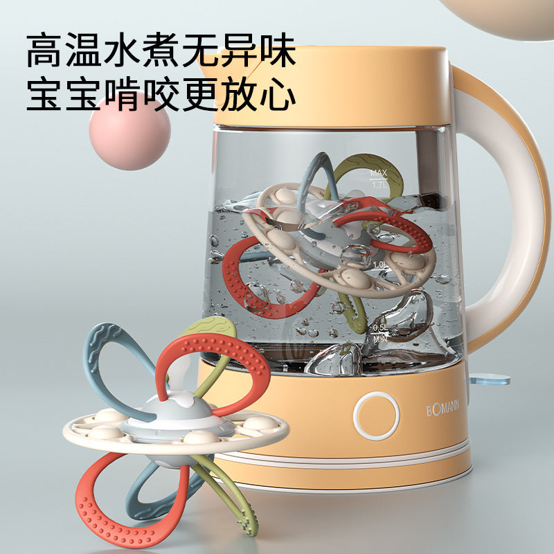 Manhattan Catch Ball Baby Toys Newborn Toddler Baby Puzzle 4 Grip Training 2 Three 3 One 6 Months Silicone