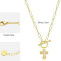2026 amazon new arrival paperclip ot clasp cross necklace couple's style unique design vintage choker