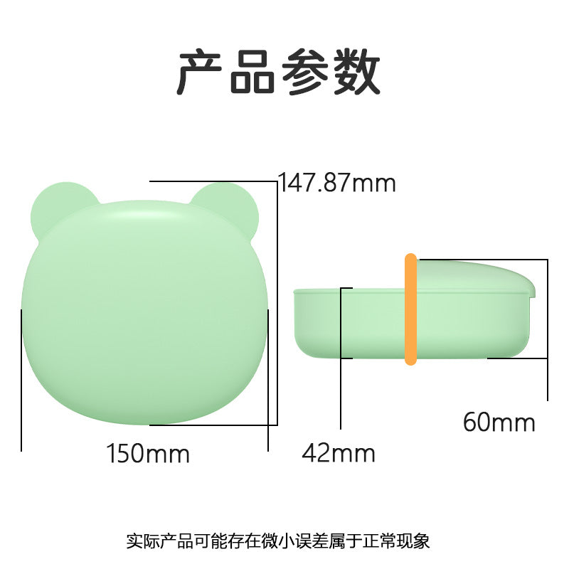 Food-grade silicone lunch box can be put into microwave oven, fresh-keeping box with lid, storage box, student bento box, baby food supplement bowl.