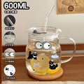Water cup for women summer high-looking glass cup new arrival fruit tea large capacity straw cup cute mug