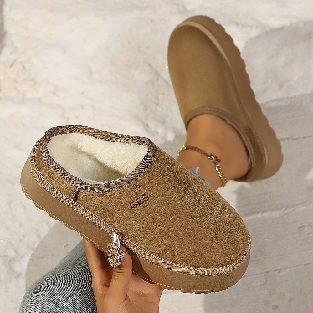 Exportplus size half slippers women's winter cotton shoes winternew arrivaloutwearheattech one-leg thick sole snow boots