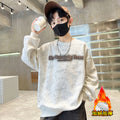 Kids' boys' winter sweatshirt  new autumn/winter style, trendy fleece-lined top for older boys, stylish streetwear