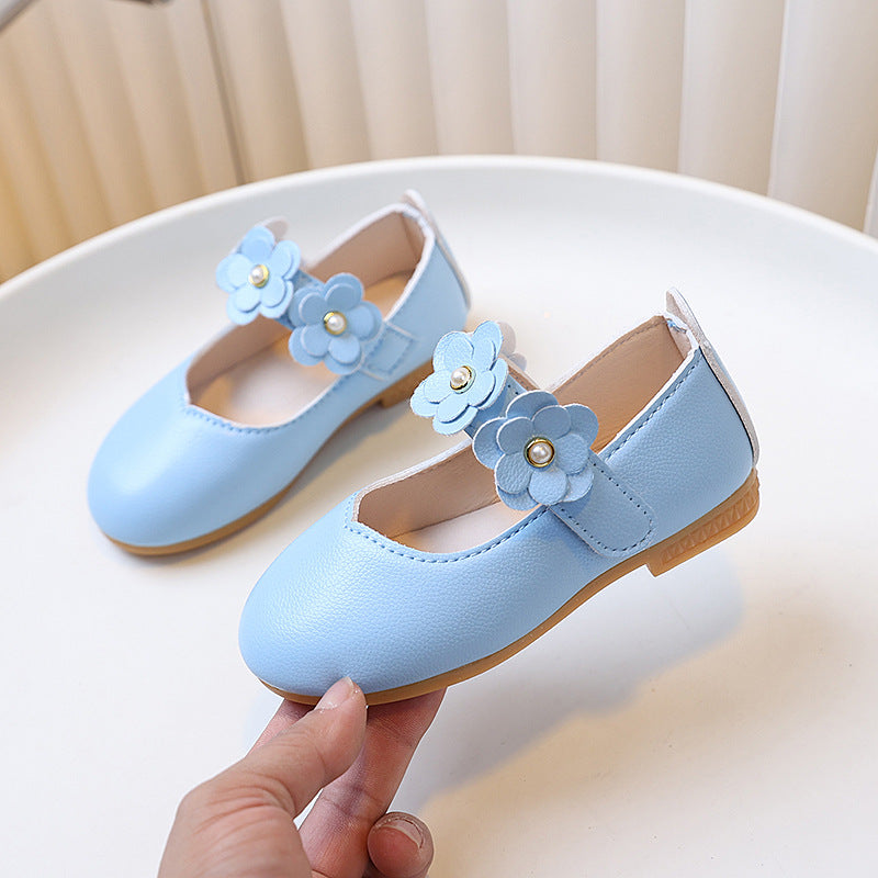 Factory direct girls' leather shoes, kids' princess shoes, single shoes, white sneakers, performance shoes, wholesale children's shoes for toddlers, big kids, and babies