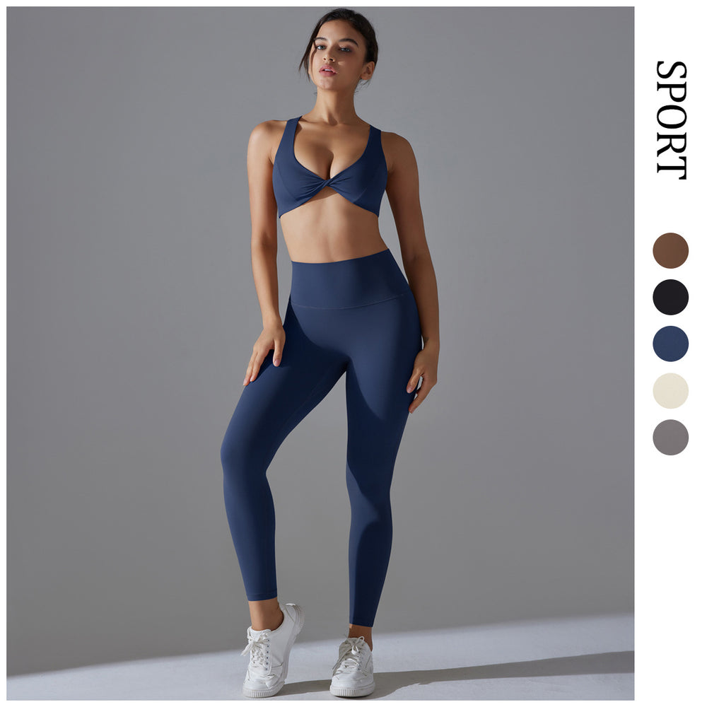New high-waisted, butt-lifting, body-hugging, barely-there yoga outfit with sexy push-up bra sports bra set for running and fitness