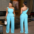 C7508 cross-border   fashion women's elegant sleeveless top and pants set - summer collection