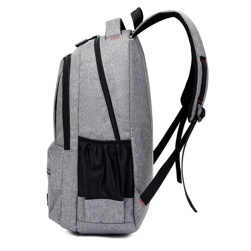 New large-capacity simple and fashionable student schoolbag business computer backpack solid color original portable schoolbag