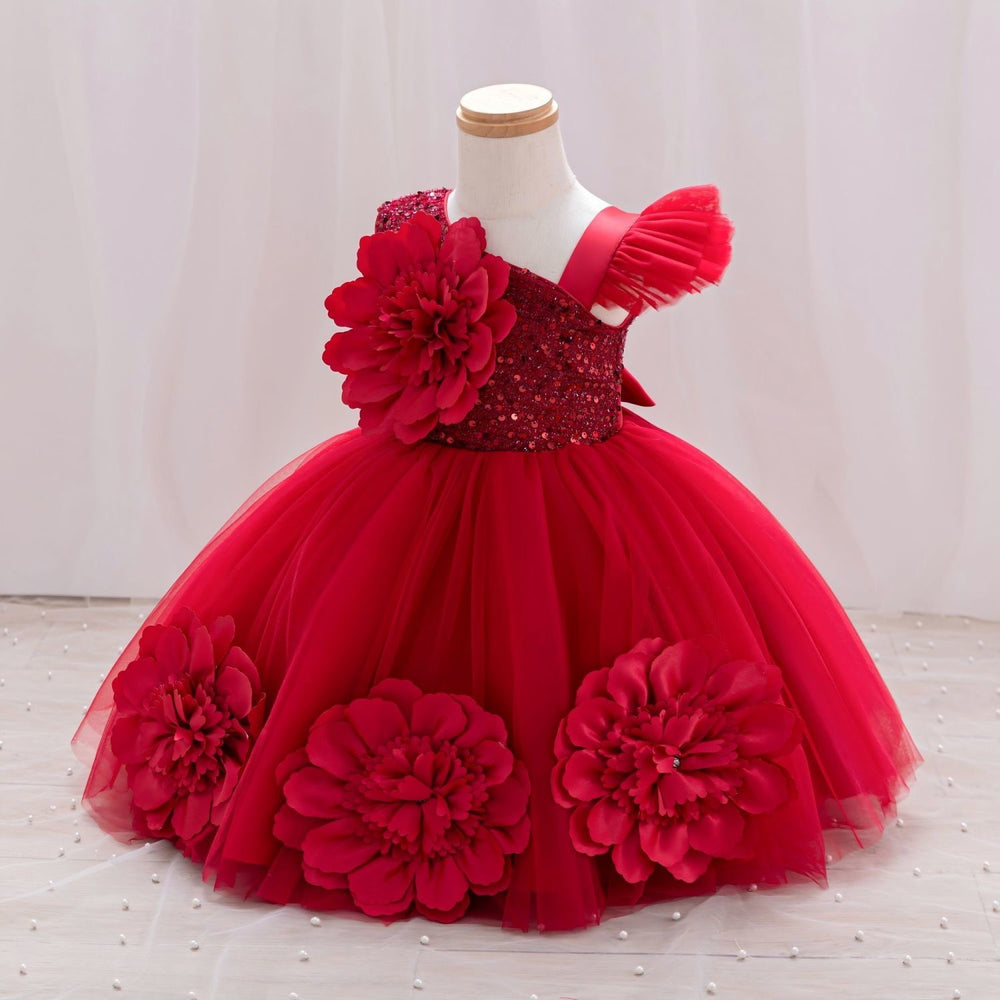 Amazon kids' dress floral  girls' dress children's princess dress cake dress wholesale