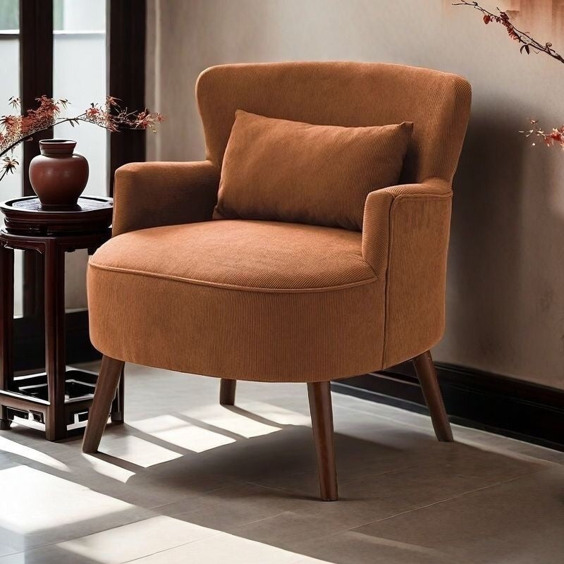 American single sofa retro scandinavian bedroom casual fabric solid wood lazy living room sofa chair balcony combination