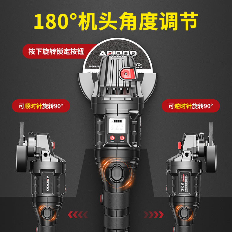 Airidun Brushless Lithium Angle Grinder Rechargeable Polishing Machine Grinder Cutting Machine Rotary Grinder Hand Grinder