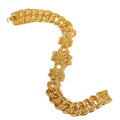 Luxurious 24k gold plated copper florals design chain bracelet for everyday wear, weddings and parties