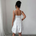 French women's summer new dress european and american cross-border  short skirt cake skirt elegant tie-up suspender skirt