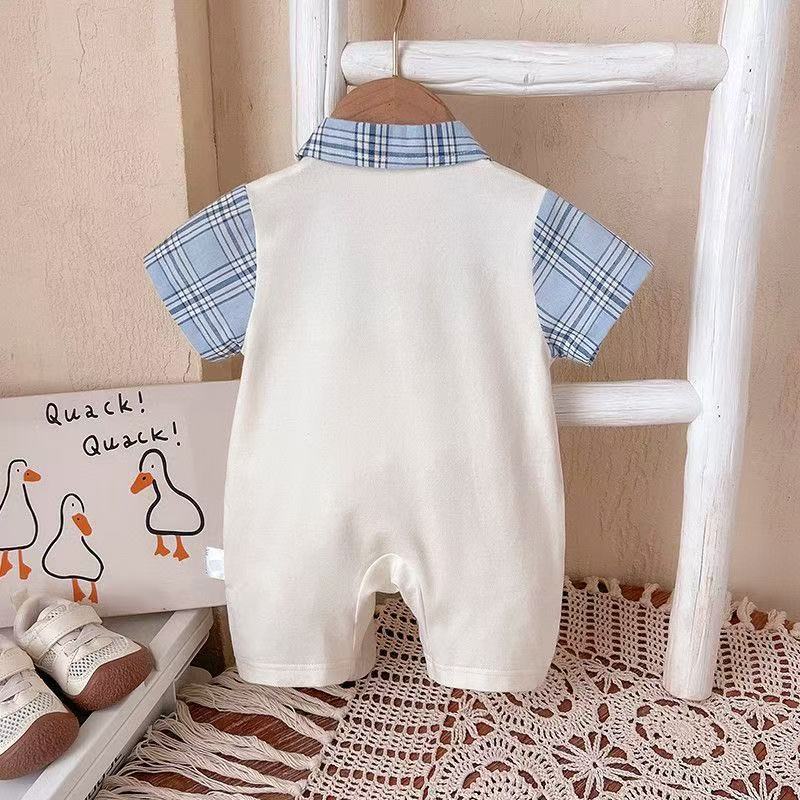 Super cute dopamine outfit baby summer clothes thin baby boy onesie summer clothes outing clothes rompers