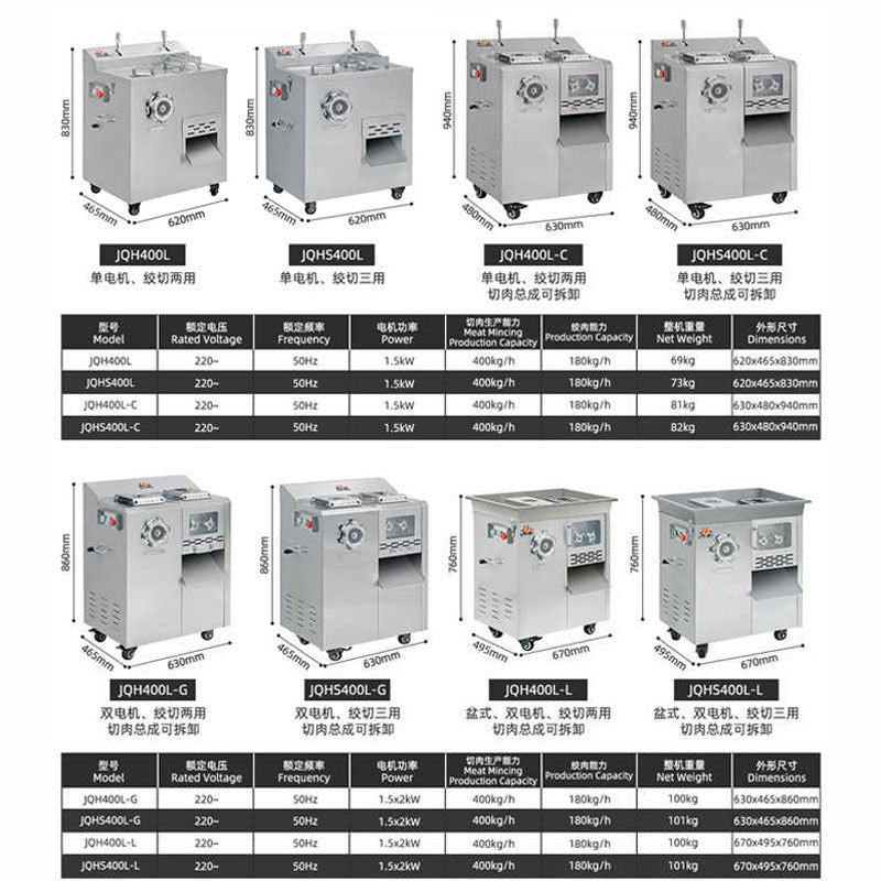 Henglian meat grinder commercial electric high-power vertical multi-function sausage grinder meat stuffing meat slices shredded meat diced meat machine