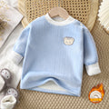 Kidsheattechtops boys and girlsfall and winter bottom shirt baby thickened pajamas children's fleece-linedlong sleeves autumn clothes