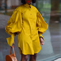 C8415m cross-border supply of european and american clothing  new style fashion pure color shirt dress foreign trade shirt