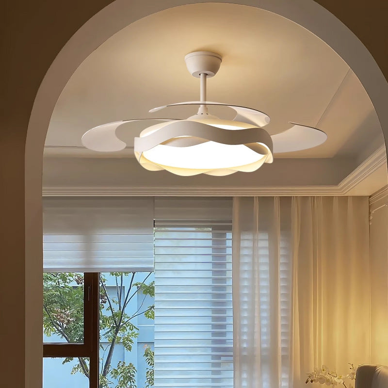 Intelligent Invisible Bedroom Fan Light Restaurant New Fan Chandelier Guangdong Zhongshan Lighting Electric Fan Light Ceiling Fan Lighting