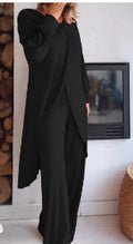 fashion new women's long sleevessuitloose pantssuitasymmetricalfashioncasual cross plus size two pieces