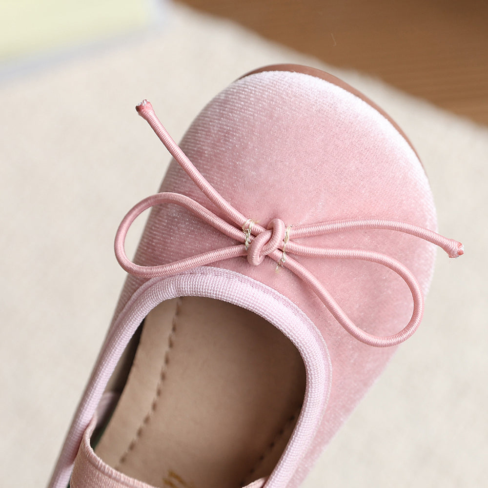 Vancahao girls' korean style princess shoes,  spring new collection, bowknot loafers, stylish and chic baby flats