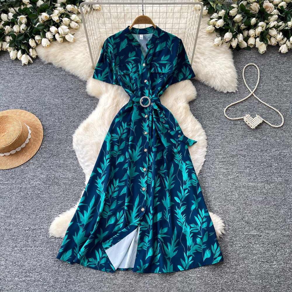 French riviera style halter sleeveless dress - women's summer cinched waist slimming tiered ruffle cake dress