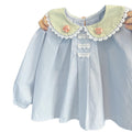Girls' spring/autumn new arrival blouse - fresh floral print, turn-down collar, baby shirt, stylish and versatile long-sleeve top for girls