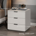 Bedside cabinet popular douyin new arrival leather art simple modern solid wood room master bedroom wholesale rock slab countertop