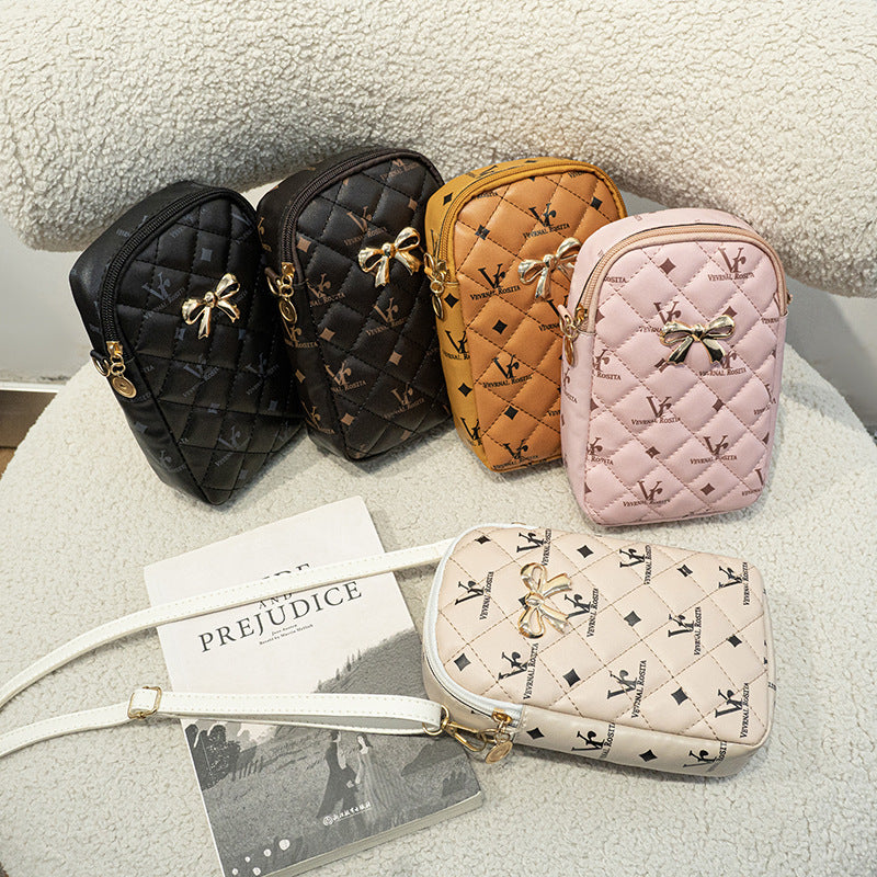 Retro old flower shoulder bag 2024 new  women's bag ladies bags women's high-end mobile phone bag