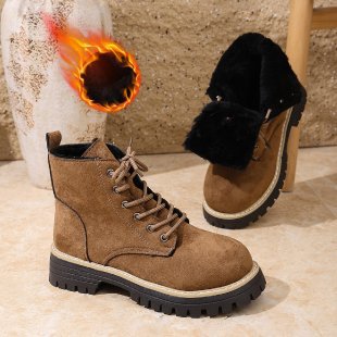 autumn new arrival: plus-size fleece-lined martin boots for women, sizes 36-43. wholesale available for  &  dropshipping