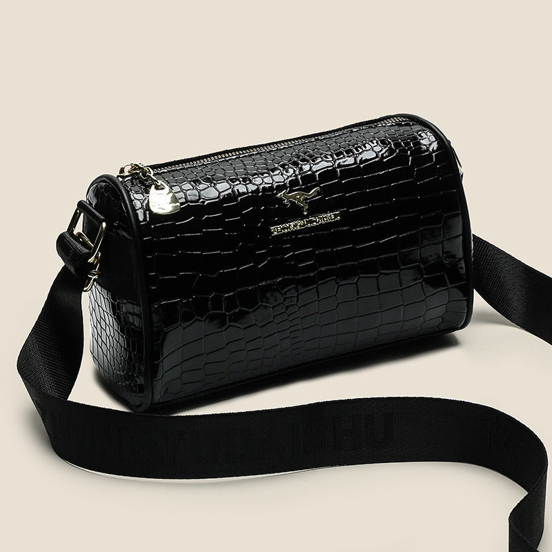 new arrival crocodile pattern women's bag easiest for matchfashion wide shoulder strap crossbody bag classy texture accessible luxurypure color shoulder bag