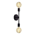 American retro black and gold two-tone double head wall sconce - industrial style for bedroom, bedside, bathroom mirror, b&b, hallway - minimalist design