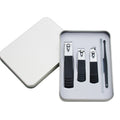 Black 5-piece manicure set (nail clippers * 3 + glass nail file + ear pick)