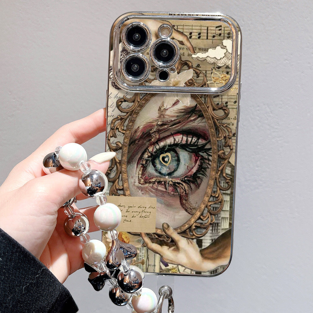 Suitable for iphone 16 retro oil painting eyes mobile phone case apple 17 artistic niche design anti-fall soft case 13
