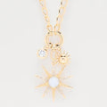 European and american cross-border light luxury high-end sun pendant necklace, personalized diamond-studded chunky chain alloy clavicle chain jewelry for women