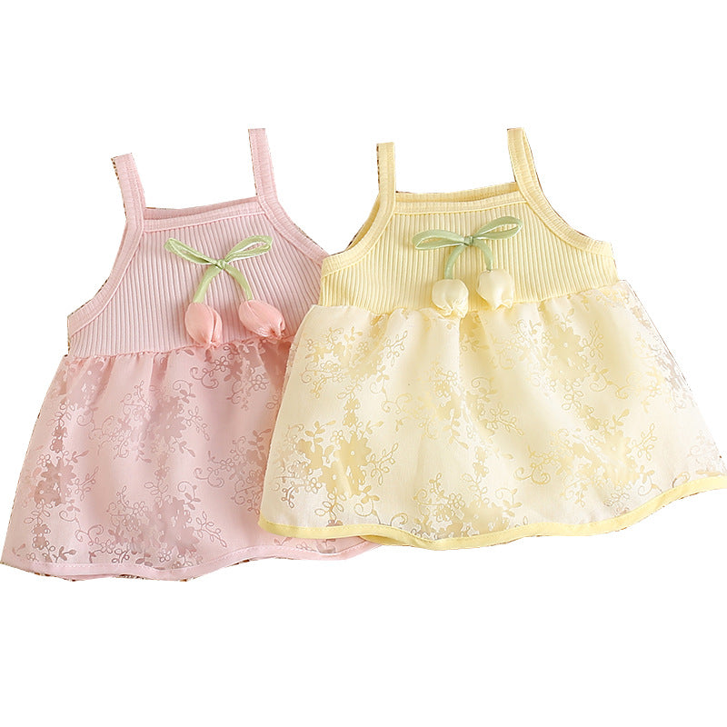 Infant and toddler summer clothing, lightweight rompers, baby onesies, stylish outfits, full-month celebration dresses, princess-style 100-day celebration gowns, summer clothes
